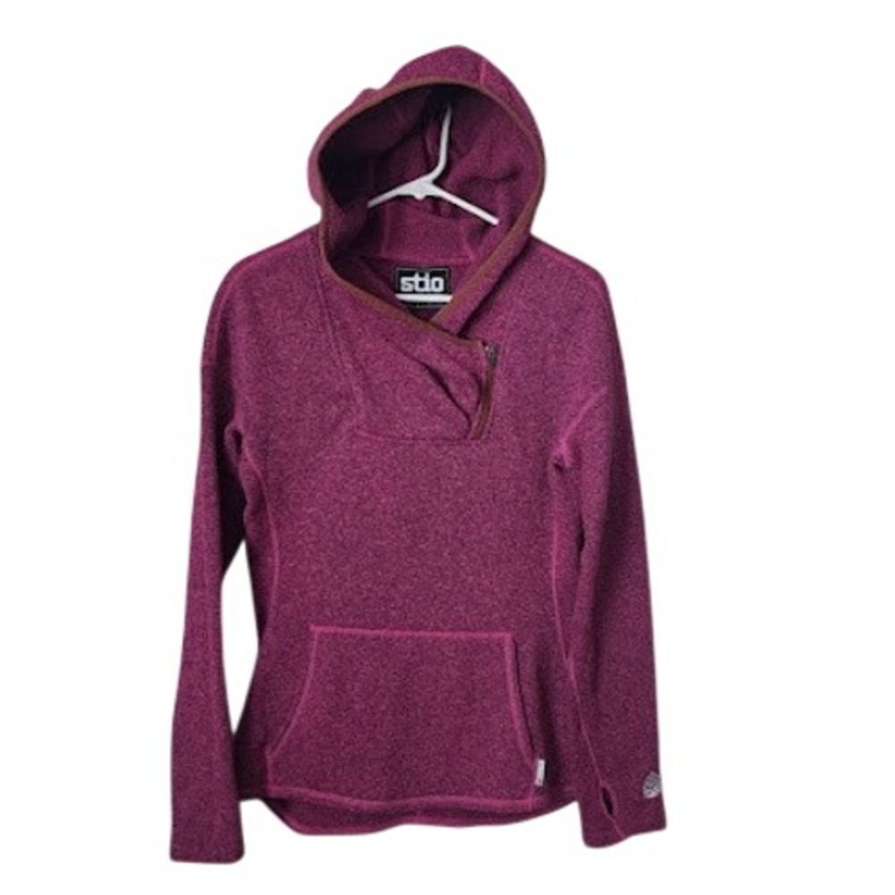 Stio Sweetwater Fleece Hoodie Sweater Knit Crossover Asymmetric Zip Gorpcore S